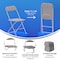 Flash Furniture 4PK Commercial Grade Gray Plastic Folding Chairs 4-LE-L-3-W-GY-GG - alternate 5